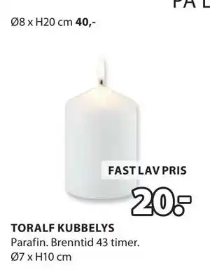 JYSK TORALF KUBBELYS tilbud