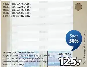 JYSK FEMRIS DUO RULLEGARDIN tilbud