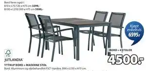 JYSK YTTRUP BORD + MADERNE STOL tilbud