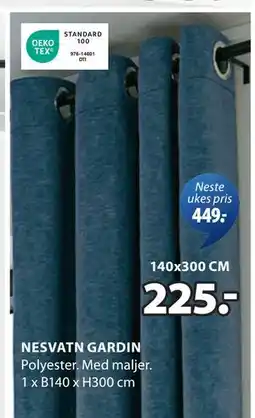 JYSK NESVATN GARDIN tilbud