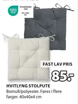 JYSK HVITLYNG STOLPUTE tilbud