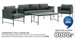 JYSK STOVNER BORD + SOFA + 2 STOLER - GRÅ tilbud