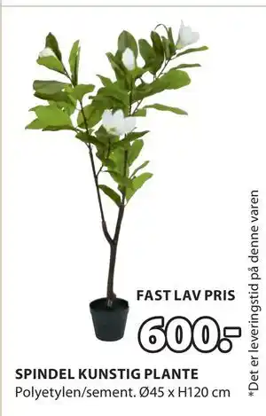 JYSK SPINDEL KUNSTIG PLANTE tilbud