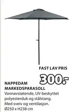 JYSK NAPPEDAM MARKEDSPARASOLL tilbud
