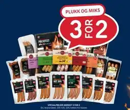 Rema 1000 SPESIALPØLSER MERKET 3 FOR 2 tilbud