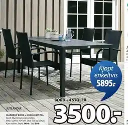 JYSK MADERUP BORD + GUDHJEM STOL tilbud