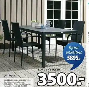 JYSK MADERUP BORD + GUDHJEM STOL tilbud
