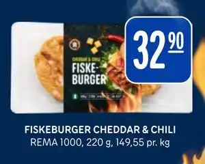 Rema 1000 FISKEBURGER CHEDDAR & CHILI tilbud