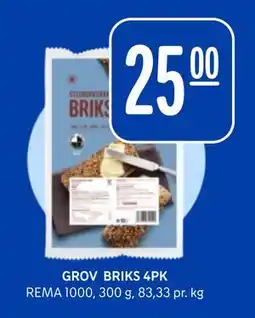 Rema 1000 GROV BRIKS 4PK tilbud