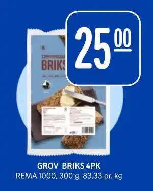 Rema 1000 GROV BRIKS 4PK tilbud
