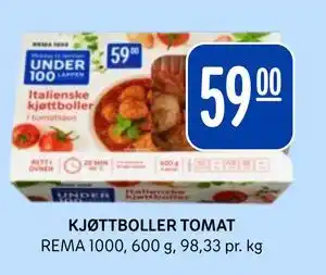 Rema 1000 KJØTTBOLLER TOMAT tilbud