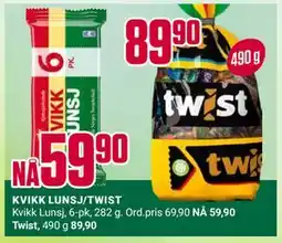 Europris KVIKK LUNSJ/TWIST tilbud