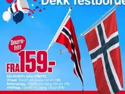 Europris BALKONGFLAGG/-VIMPEL tilbud