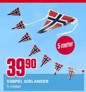 Europris VIMPEL GIRLANDER tilbud