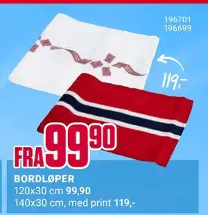Europris BORDLØPER tilbud
