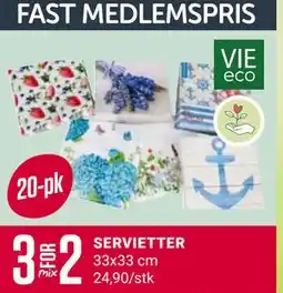 Europris SERVIETTER tilbud