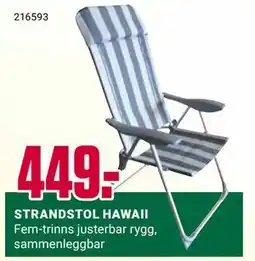 Europris STRANDSTOL HAWAII tilbud