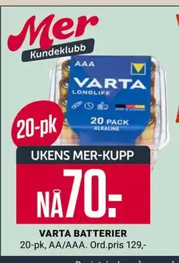 Europris VARTA BATTERIER tilbud
