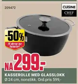 Europris KASSEROLLE MED GLASSLOKK tilbud