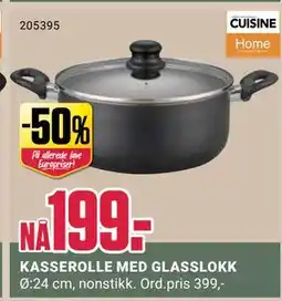 Europris KASSEROLLE MED GLASSLOKK tilbud