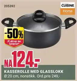 Europris KASSEROLLE MED GLASSLOKK tilbud