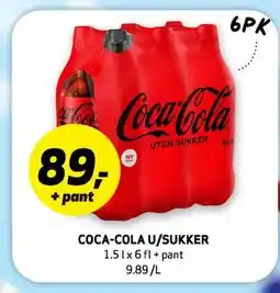 Bunnpris COCA-COLA U/SUKKER tilbud