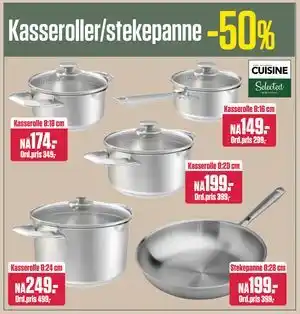 Europris Kasseroller/stekepanne tilbud