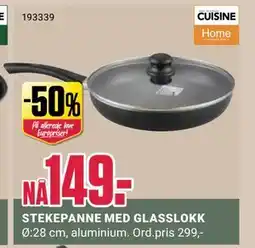 Europris STEKEPANNE MED GLASSLOKK tilbud