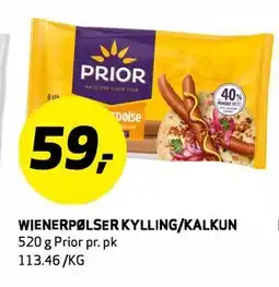 Bunnpris WIENERPØLSER KYLLING/KALKUN tilbud