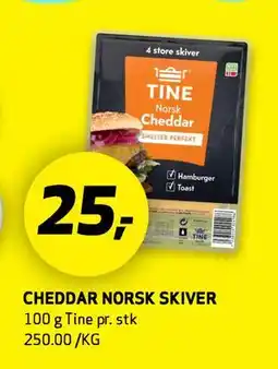 Bunnpris CHEDDAR NORSK SKIVER tilbud