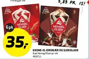 Bunnpris KRONE-IS JORDBÆR OG SJOKOLADE tilbud