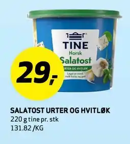 Bunnpris SALATOST URTER OG HVITLØK tilbud