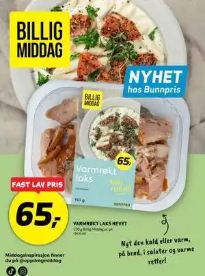 Bunnpris VARMRØKT LAKS REVET tilbud