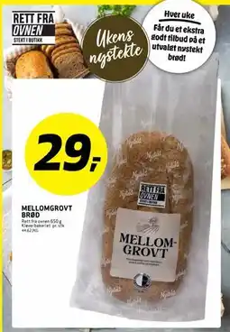 Bunnpris MELLOMGROVT BRØD tilbud