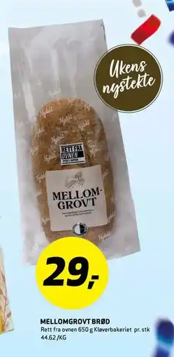 Bunnpris MELLOMGROVT BRØD tilbud