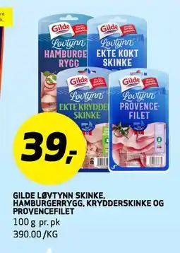 Bunnpris GILDE LØVTYNN SKINKE, HAMBURGERRYGG, KRYDDERSKINKE OG PROVENCEFILET tilbud