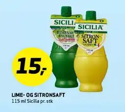 Bunnpris LIME- OG SITRONSAFT tilbud