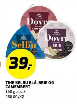 Bunnpris TINE SELBU BLÅ, BRIE OG CAMEMBERT tilbud