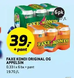 Bunnpris FAXE KONDI ORIGINAL OG APPELSIN tilbud