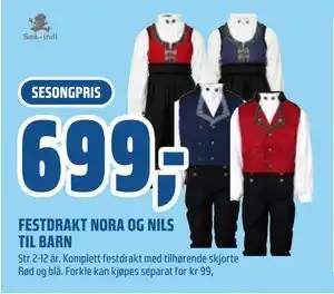 Coop Obs FESTDRAKT NORA OG NILS TIL BARN tilbud