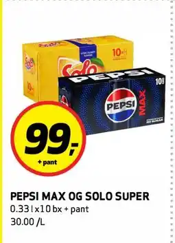 Bunnpris PEPSI MAX OG SOLO SUPER tilbud