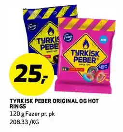 Bunnpris TYRKISK PEBER ORIGINAL OG HOT RINGS tilbud