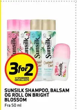 Bunnpris SUNSILK SHAMPOO, BALSAM OG ROLL ON BRIGHT BLOSSOM tilbud
