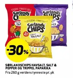 Bunnpris SØRLANDSCHIPS HAVSALT, SALT & PEPPER OG TRIPPEL PAPARIKA tilbud