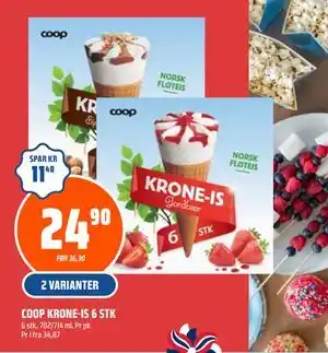 Coop Obs COOP KRONE-IS 6 STK tilbud