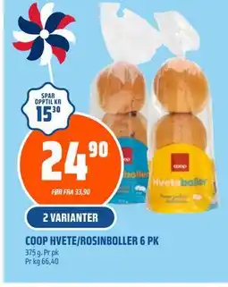 Coop Obs COOP HVETE/ROSINBOLLER 6 PK tilbud