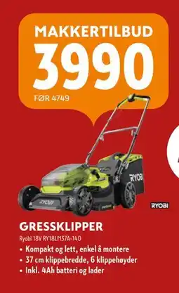 Byggmakker GRESSKLIPPER tilbud