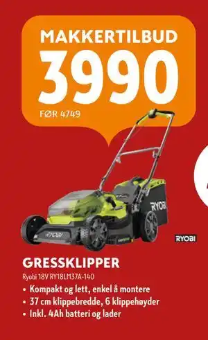 Byggmakker GRESSKLIPPER tilbud