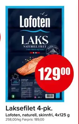 Spar Laksefilet 4-pk tilbud