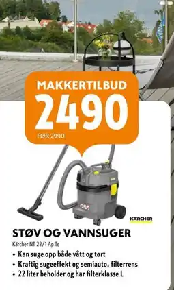 Byggmakker STØV OG VANNSUGER tilbud